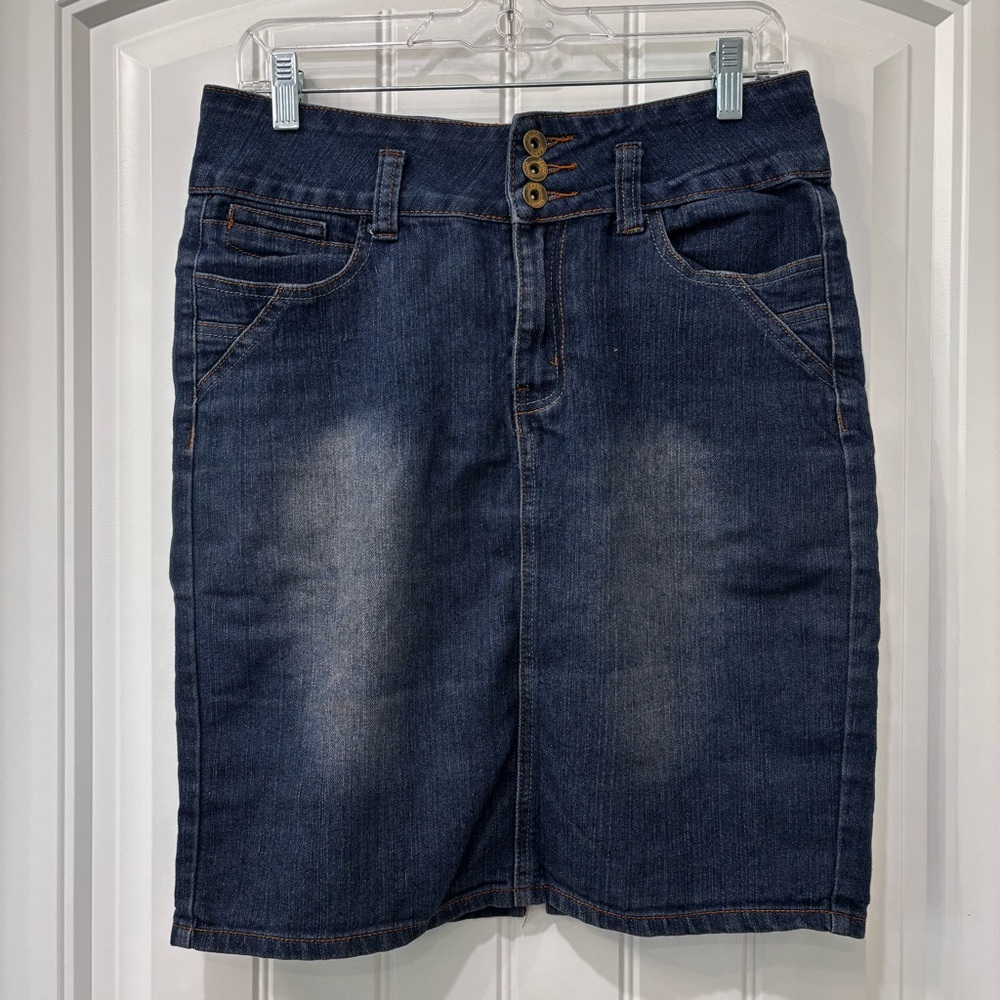 Miss NoFuze Women’s Blue Denim Pencil Skirt Size 10